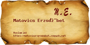 Matovics Erzsébet névjegykártya