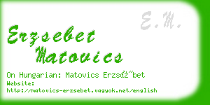 erzsebet matovics business card